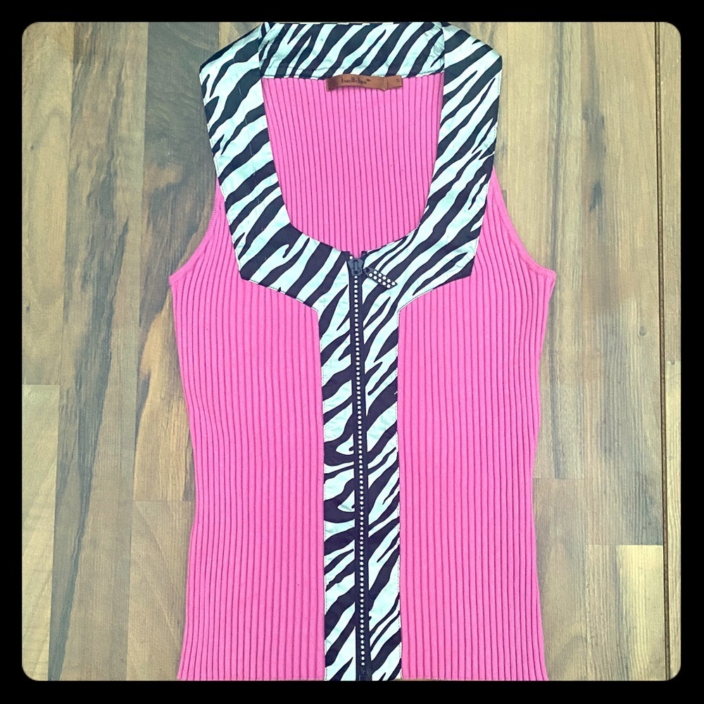 Belldini camisole pink and zebra